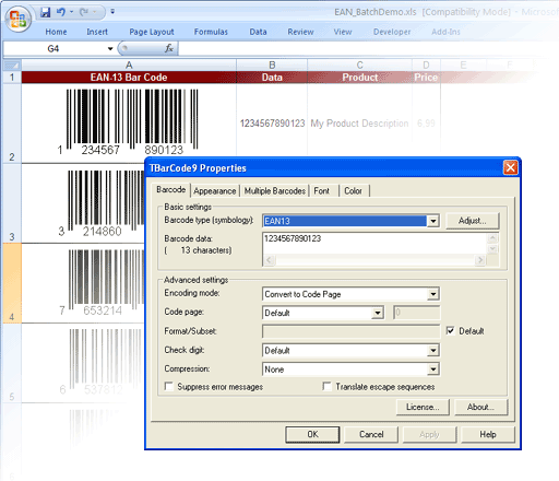 TBarCode - Barcode OCX Screenshot