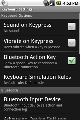 BluePiano Android Keyboard Settings