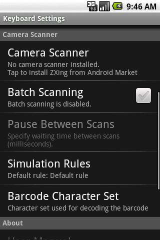 Barcode-Scanner Keyboard Settings 2