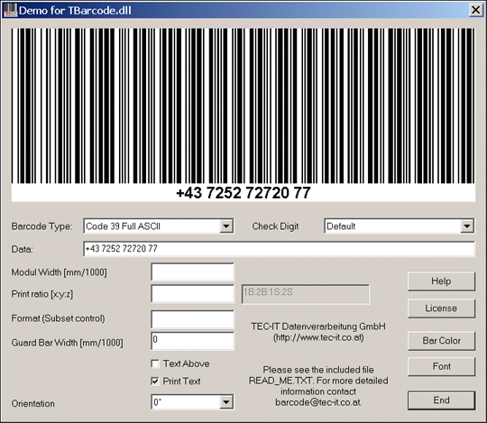 Barcode Generator - Barcode DLL 11.1.2 screenshot