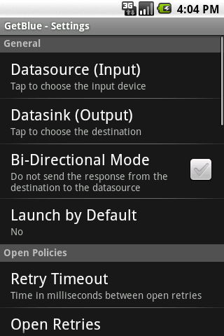 GetBlue Device Open Settings