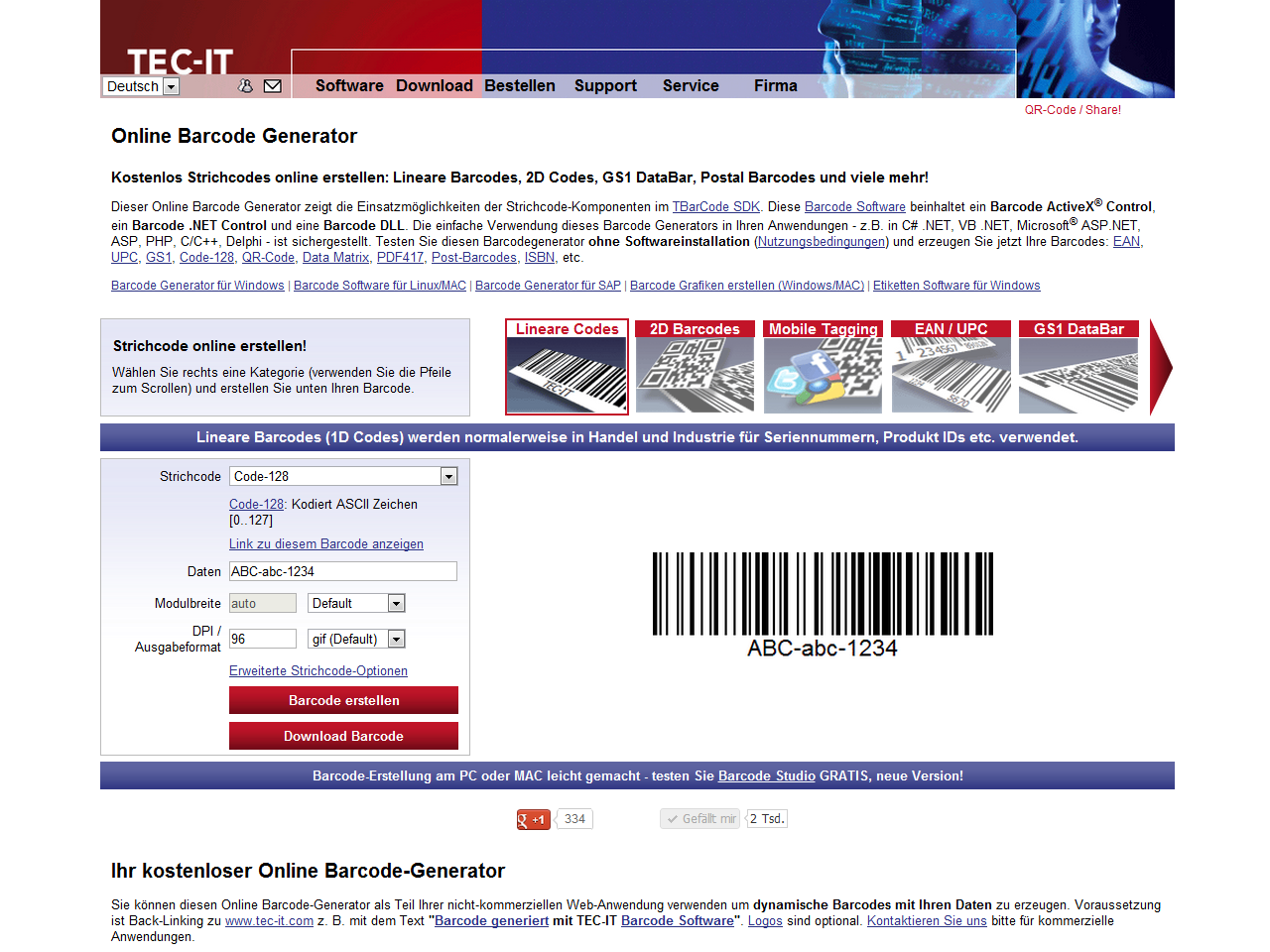Barcode generator online qr