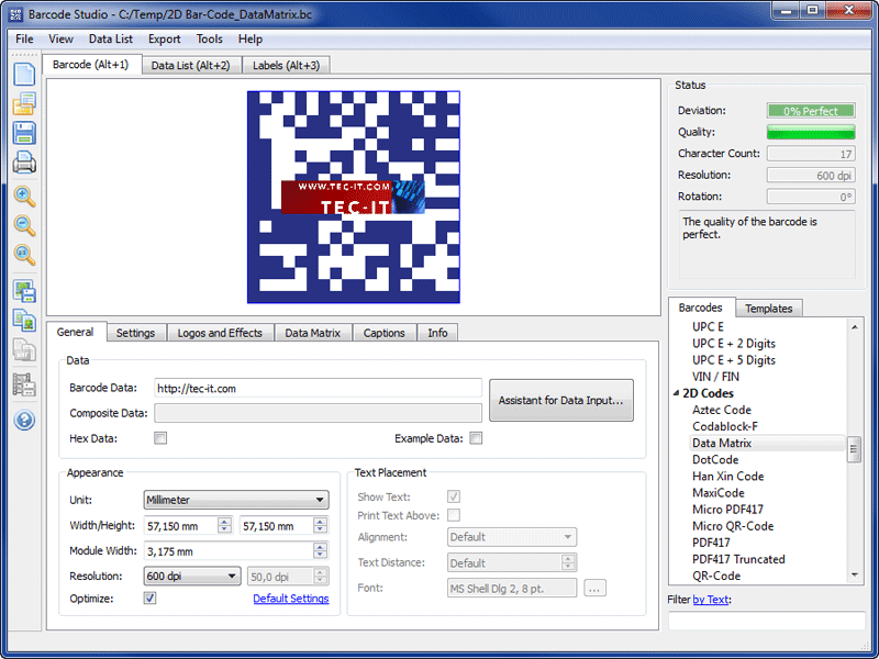 Barcode Creator Software Barcode Studio screen shot