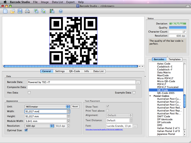 Barcode Creator Software Barcode Studio for Mac Screenshot