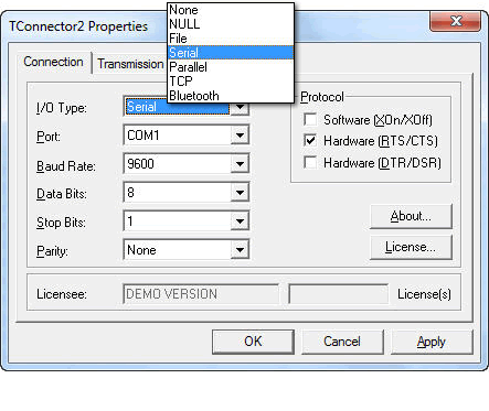 Data Acquisition ActiveX Control for RS232 (serial port), TCP/IP, USB, Bluetooth