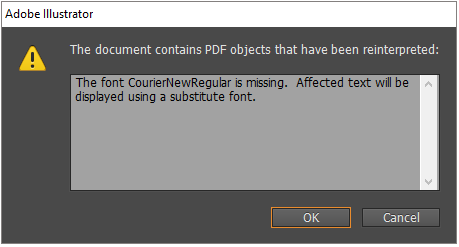 Adobe Illustrator Error Message