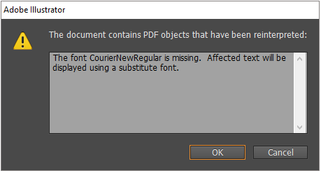 Mensaje de error de Adobe Illustrator