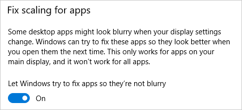 Fix Scaling for Apps