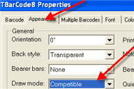 TBarCode Properties