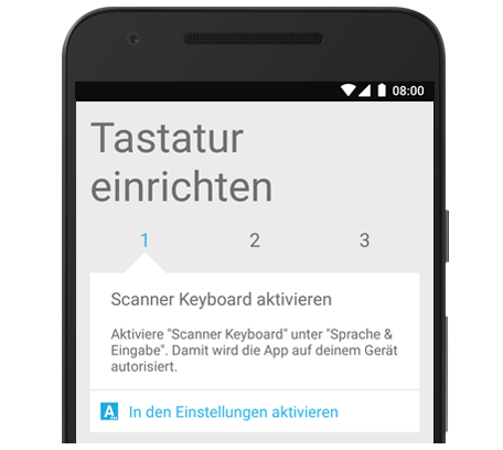 Scanner Keyboard - Erste Schritte