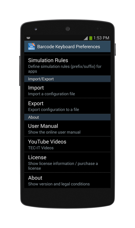 Barcode-Scanner Keyboard Settings 3