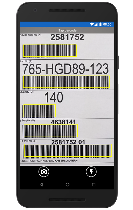 Barcode-Scanner Keyboard Scan View