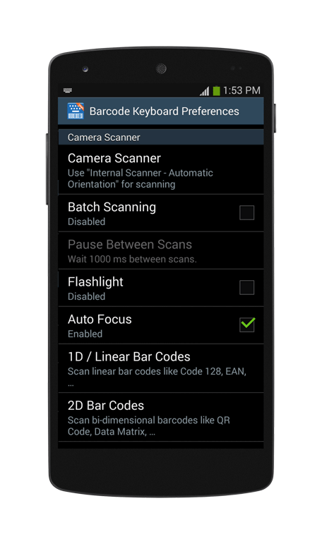 Barcodescanner Tastatur Einstellungen 2