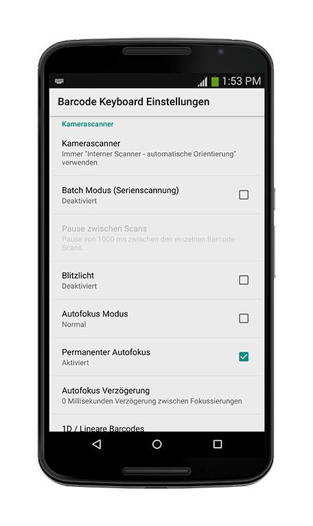 Barcodescanner Keyboard - Kamera Scanner