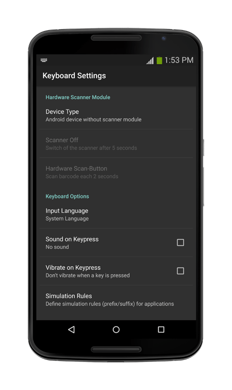 BluePiano Android Keyboard Settings: Bluetooth