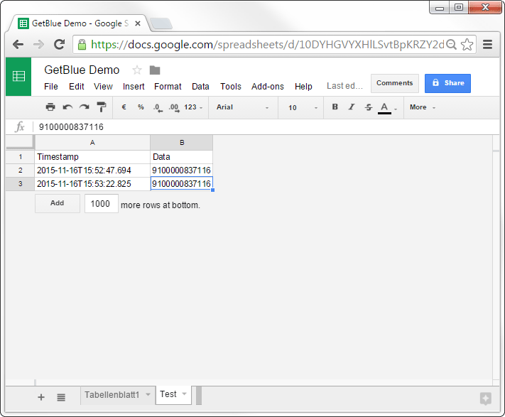 Scan Barcodes into Google Docs