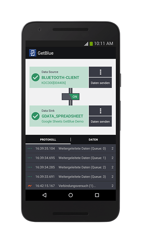 GetBlue; Weitergeleitete Daten