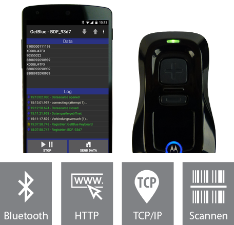 Gratis Android TCP/IP und Bluetooth Reader