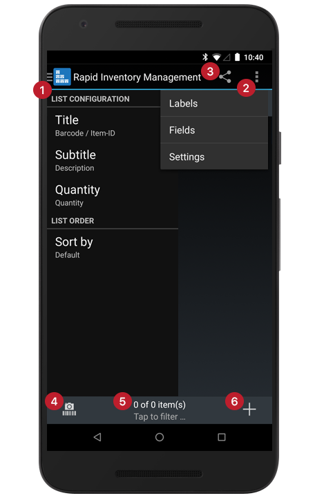Rapid Inventory User Interface