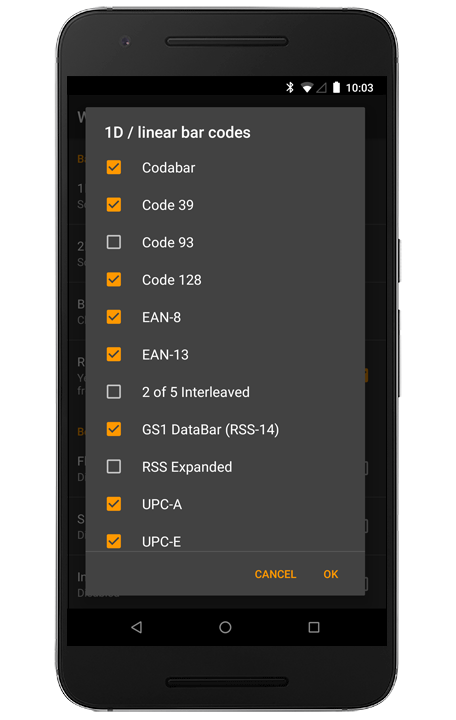 Wireless Barcodescanner - Barcode Types