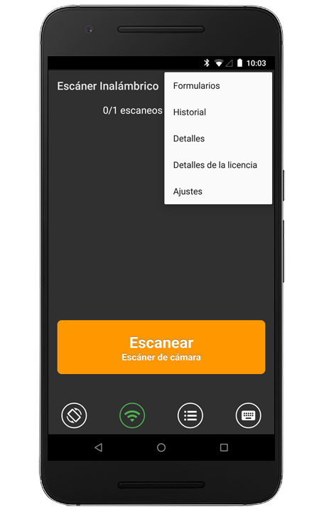 Escáner de código de barras inalámbrico - vista previa