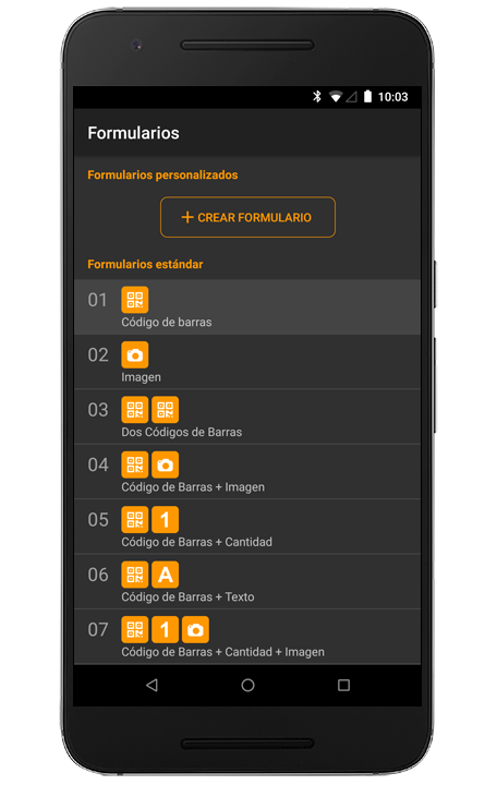 Historial de Escáner Inalámbrico de Código de barras