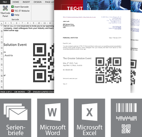 Barcode Add-In für Microsoft Office - TBarCode Office