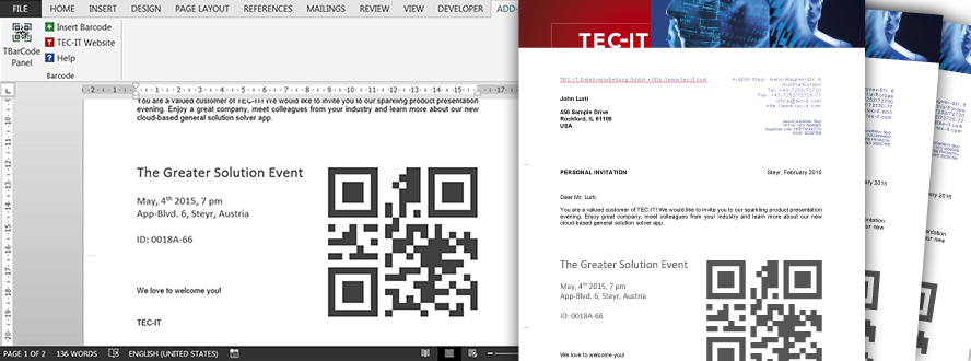 Barcode Add-In for Microsoft Office - Create bar codes in Word and Excel