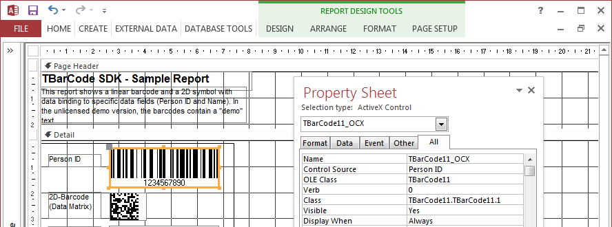 Barcode Software for Access