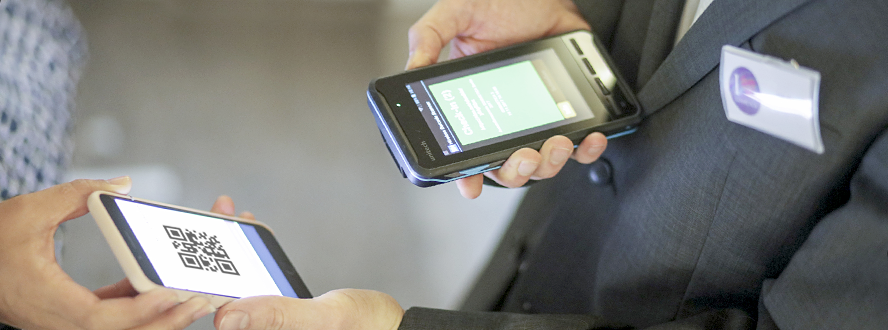 Wireless Barcode Scanner Scans Tickets