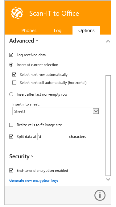 Scan-IT to Office - Add-In Advanced Options