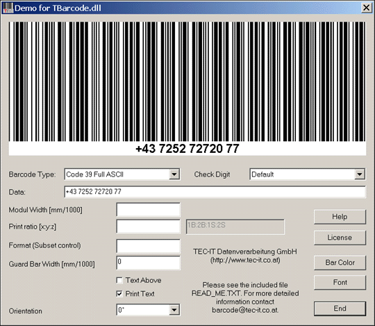 Windows 7 Barcode Generator - Barcode DLL 11.10.2 full