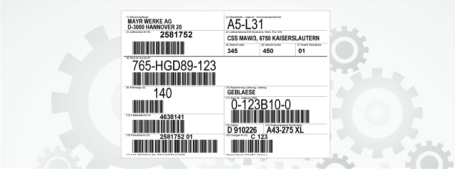 Grafik VDA Warenanhänger mit Zahnrädern