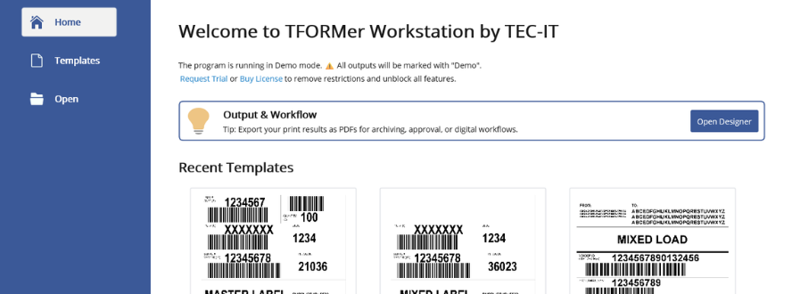 Label Printing Software - TFORMER Workstation