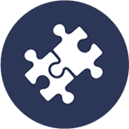 Two connected pieces of a puzzle icon