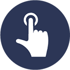 Finger touching surface icon