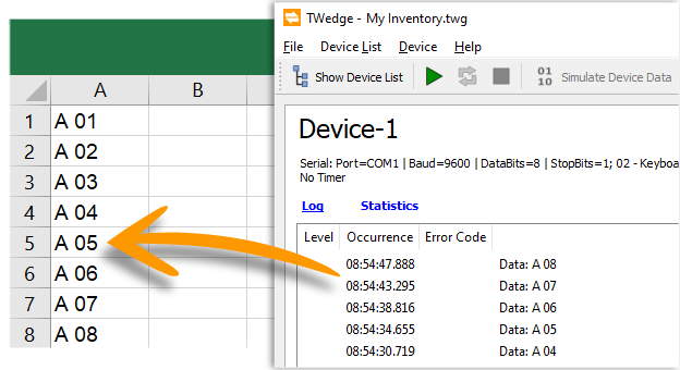Insert Data into Excel using TWedge