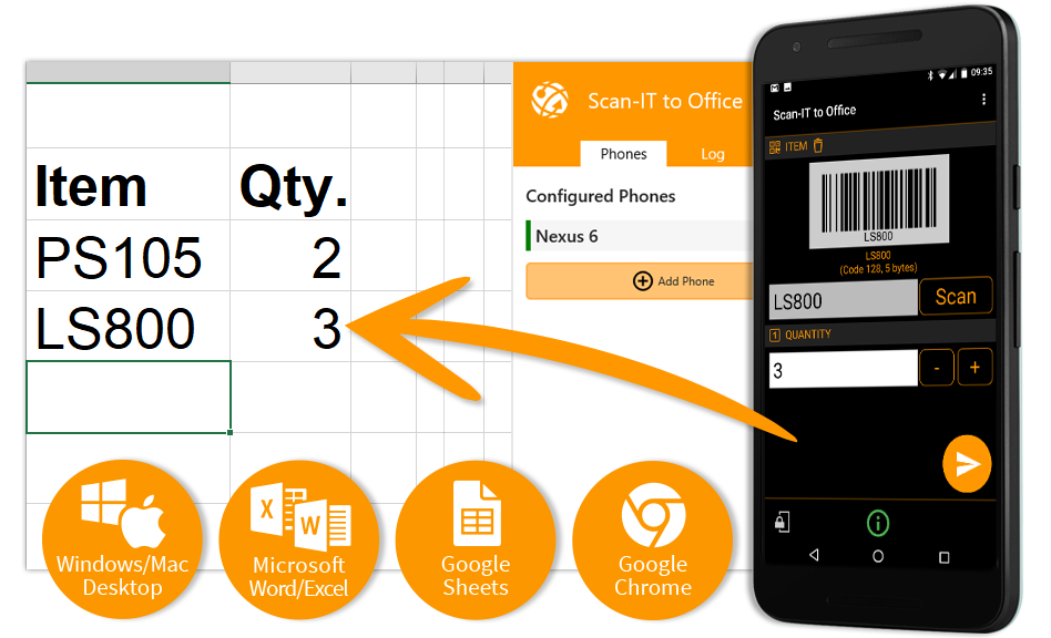 ScanIT to Office Mobile Data Collection for Word, Excel & Google