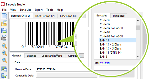 EAN13-Code in Barcode Studio erstellen
