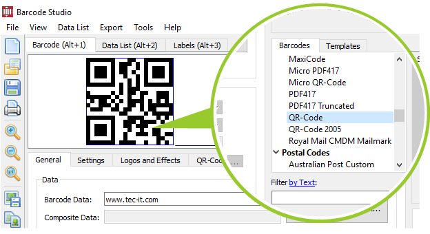 Creating QR Code in Barcode Studio