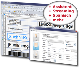 Etikettensoftware mit aufgezählten Verbesserungen