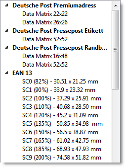 Barcode Studio bietet fertige Vorlagen für normkonforme Barcodes