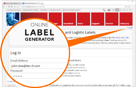 Online Label Generator Callout