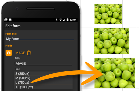 Barcode Scanner App Transfers Captured Image in Different Sizes