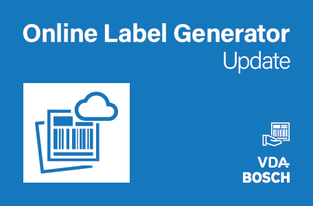 Online Label Generator Verbesserungen: Teilen von Labels mit Lieferanten und Kollegen, Updates von BOSCH, VDA und GM Etiketten