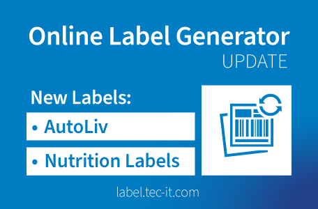 Autoliv AS244 and Nutrition Label Templates Added to Online Label Generator 