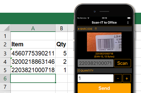 Barcodes, Bilder & mehr in Word und Excel scannen