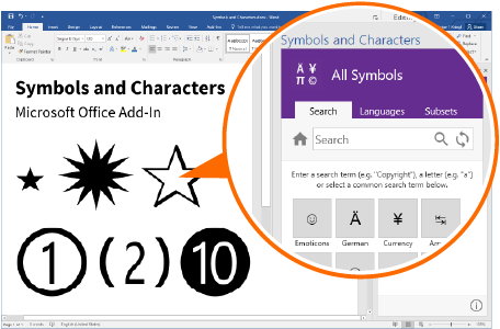Symbols and Characters Add-In für Office
