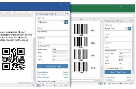 Verbessertes Barcode-Add-In für Word und Excel