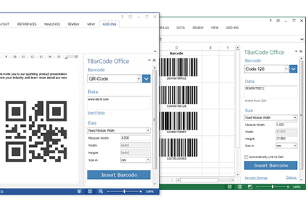 Barcodes in Word und Excel einfügen